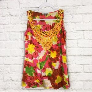 Beth Bowley Silk Floral Sequined Neckline Blouse 2